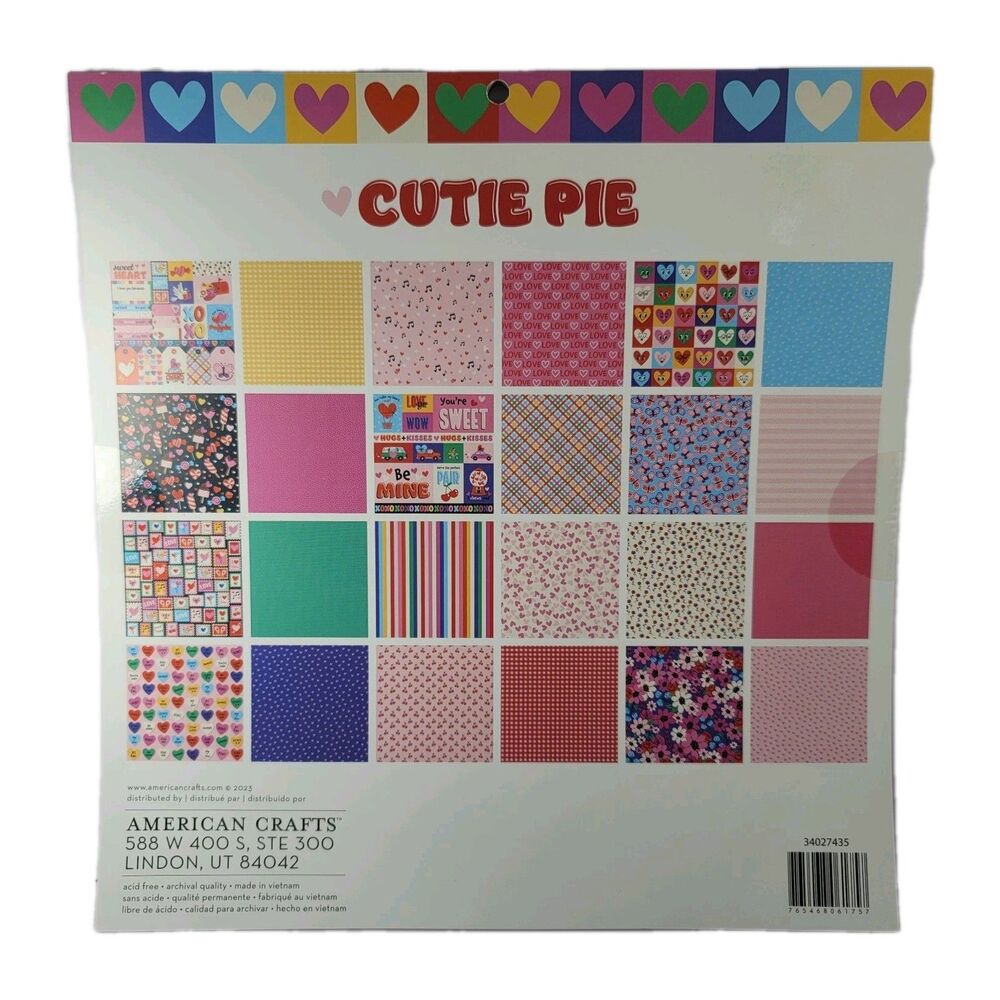 Amer Crafts 12"x12" Cutie Pie Designer Paper , 24 sheets Double-sided, 121.6 Lbs - Picture 2 of 10